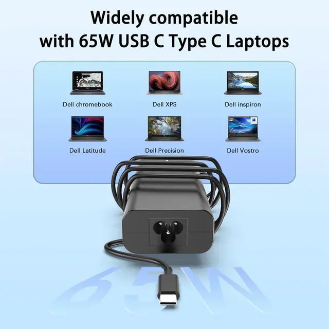 Alt view image 7 of 7 - Replacement for  Laptop Charger 65W 60W USB Type C Fast Power Adapter