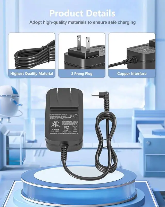 Alt view image 5 of 7 - 12V 2A Laptop Charger Compatible with Gateway GWTC116-2BK GWTC116-2BL GWTN156-11BK GWNC21524-BL GWTC116 GWTN116 GWTN133 GWTN141 SAW30-120-2000U EVOO EV-C-116-5 EV-C-116-6 Adapter Power Cord