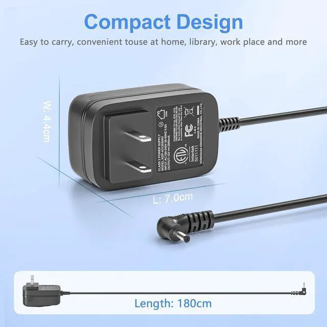 Alt view image 6 of 7 - 12V 2A Laptop Charger Compatible with Gateway GWTC116-2BK GWTC116-2BL GWTN156-11BK GWNC21524-BL GWTC116 GWTN116 GWTN133 GWTN141 SAW30-120-2000U EVOO EV-C-116-5 EV-C-116-6 Adapter Power Cord