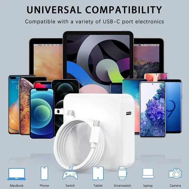 Alt view image 6 of 7 - Mac Book Pro Charger - 100W USB C Charger Compatible with Type C MacBook Pro 16 15 14 13 Inch New MacBook Air 15 inch 2025/2024 iPad Pro and All USB c Device USB C to C Power Adapter