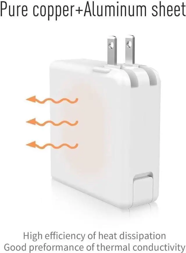 Alt view image 4 of 5 - Mac Book Pro Charger Replacement for Mac Book Pro/Air AC 60W Power T-Tip Shape Connector Power Adapter for 11 inch and 13 inch (Between 2012-2017)