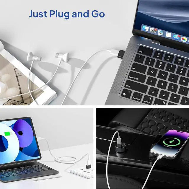 Alt view image 6 of 7 - USB to USB C Adapter 4 Pack USBC Female to A Male Car Charger Type C Converter for iPhone 16 16e Pro Max 15 14 13 12 Plus  Watch iWatch 10 9 8 iPad Air  Galaxy S25 Serial Adaptor