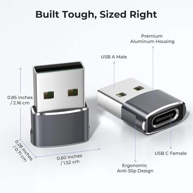 Alt view image 5 of 7 - USB to USB C Adapter iPhone 16 16e 15 Pro Max Charger Adapter 3Pack USBC Female to USB A Male Type C OTG Converter for  Watch iWatch 10 9 SE AirPod iPad Mini Air  Galaxy S25 S24