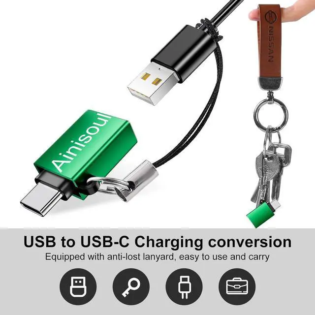 Alt view image 6 of 7 - USBC to USB Adapter 8 Pack USB to Type C Adapter C Male to USBA Female Type C Charger USB-A Cable Converter for MacBook iPhone 16 15 iPad  Galaxy and More Green