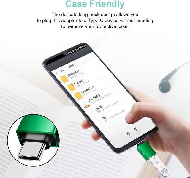 Alt view image 7 of 7 - USBC to USB Adapter 8 Pack USB to Type C Adapter C Male to USBA Female Type C Charger USB-A Cable Converter for MacBook iPhone 16 15 iPad  Galaxy and More Green