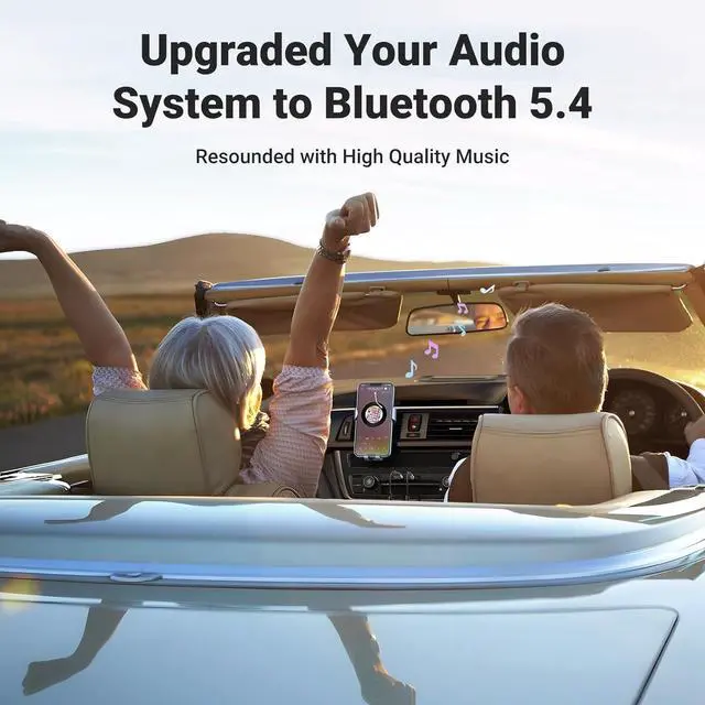 Alt view image 3 of 7 - Aux to Bluetooth 5.4 Adapter 3.5mm Bluetooth Receiver for Car USB 2.0 to 3.5mm Jack Kit with Built-in Microphone Aux Input for Hands-Free Calls Compatible with Car Speaker and Home Audio