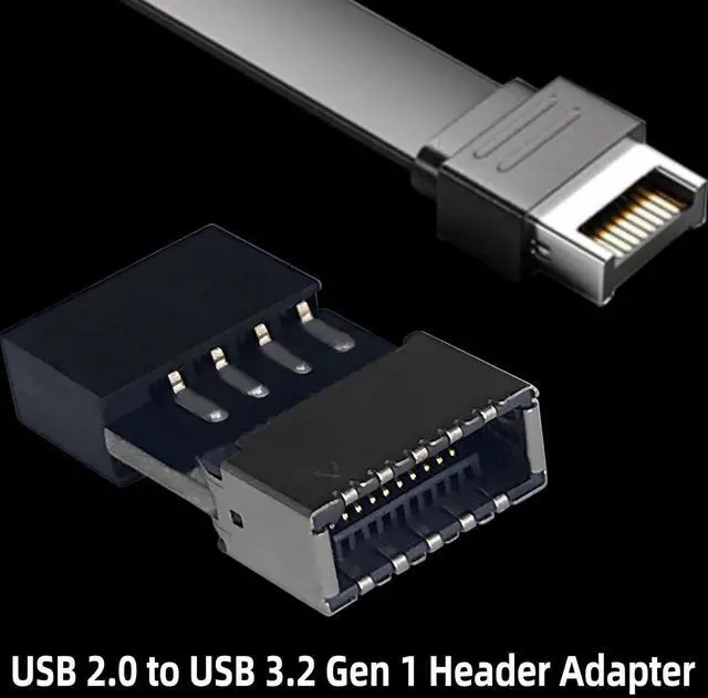 Alt view image 2 of 7 - USB 2.0 to USB 3.2 Gen 1 Header Adapter Front Panel Connector Motherboard 9Pin to Type-E/USB C