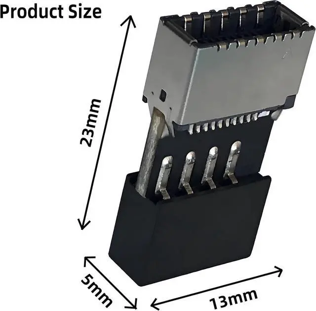 Alt view image 7 of 7 - USB 2.0 to USB 3.2 Gen 1 Header Adapter Front Panel Connector Motherboard 9Pin to Type-E/USB C