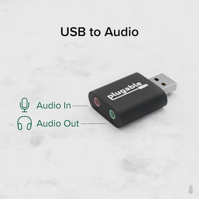 Alt view image 2 of 7 - USB Audio Adapter with 3.5mm Speaker-Headphone and Microphone Jack Add an External Stereo Sound Card to Any PC Compatible with Windows Mac and Linux - Driverless
