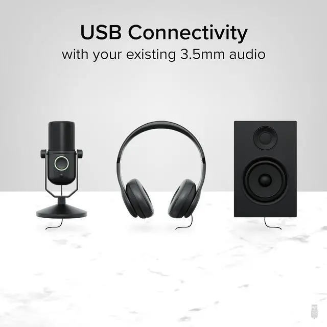 Alt view image 5 of 7 - USB Audio Adapter with 3.5mm Speaker-Headphone and Microphone Jack Add an External Stereo Sound Card to Any PC Compatible with Windows Mac and Linux - Driverless