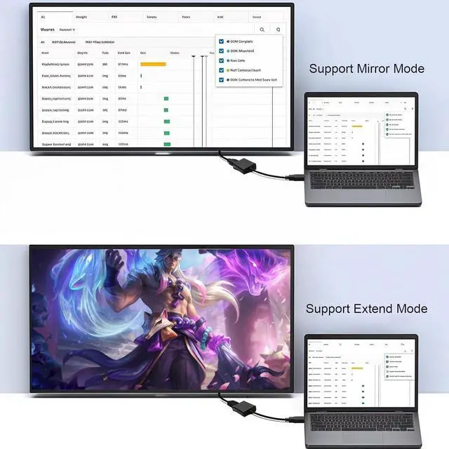 Alt view image 5 of 7 - USB to HDMI Adapter for Monitor USB A 3.0 to HDMI Screen Converter 1080P Full HD Video Display Connector Compatible with Windows 11/10/8/8.1/7 and MacOS System (Black)