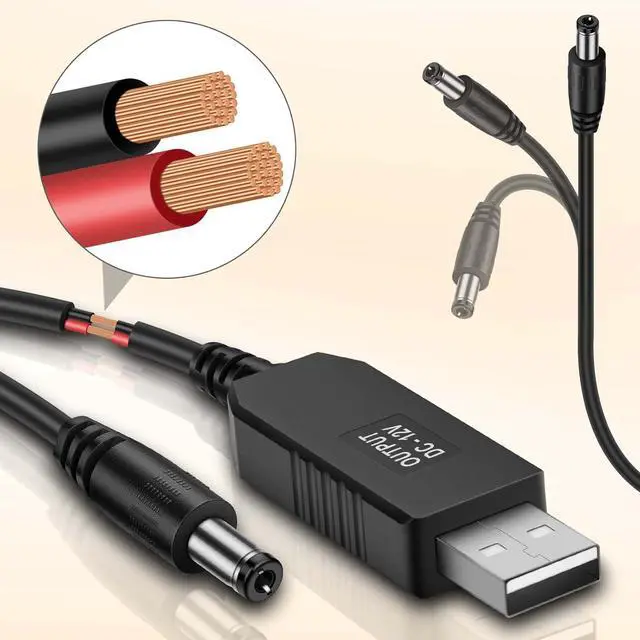 Alt view image 4 of 7 - USB Voltage Step Up Converter - DC 5V to 12V 3ft Cable with DC Jack 5.5 x 2.5mm or 5.5 x 2.1mm