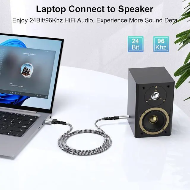 Alt view image 2 of 7 - USB to 3.5mm Male AUX Audio Jack Cable 3FT USB A to 3.5mm TRS Audio Cord Jack Adapter Nylon Braided Stereo AUX Cable for PC Compurter Speaker Headphones Laptop Mac OSX Desktop PS5 PS4 Windows