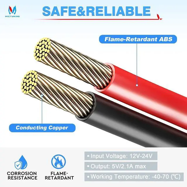 Alt view image 2 of 7 - Motorcycle USB Charger SAE to USB Cable Adapter SAE Quick Disconnect 2.1A Waterproof USB Port with Inline Fuse Socket Cable 12V-24V for Motorcycle Cellphone Tablet GPS More