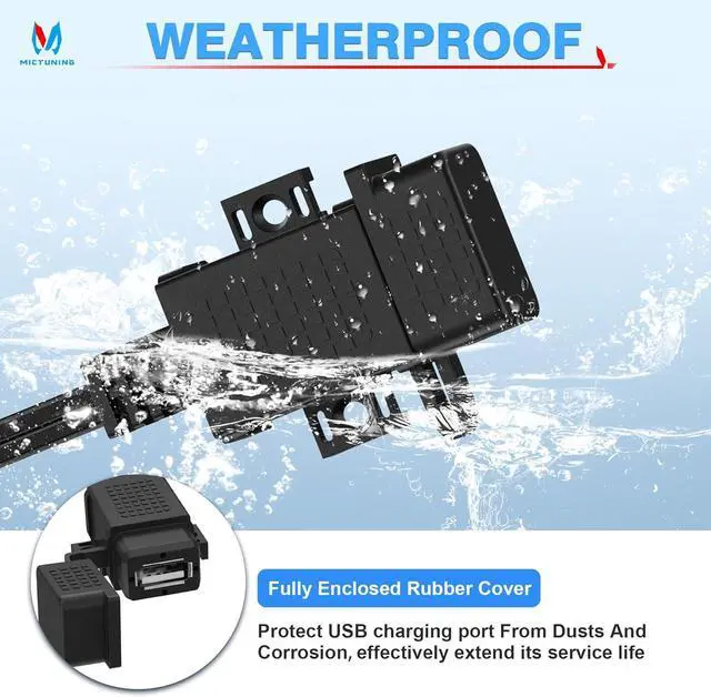 Alt view image 7 of 7 - Motorcycle USB Charger SAE to USB Cable Adapter SAE Quick Disconnect 2.1A Waterproof USB Port with Inline Fuse Socket Cable 12V-24V for Motorcycle Cellphone Tablet GPS More