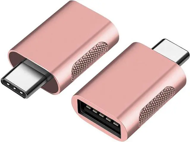 Main image of USB C Adapter (2 Pack) High-Speed Data Transfer USB-C to USB 3.0 Female Adapter for MacBook Pro 2020 iPad Pro 2020  Notebook 9  XPS & More Type C Devices (Rose Gold)