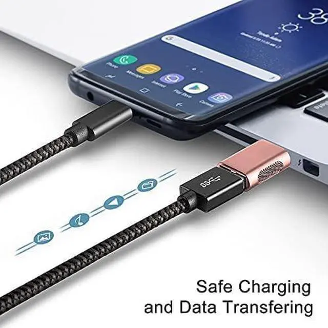 Alt view image 5 of 7 - USB C Adapter (2 Pack) High-Speed Data Transfer USB-C to USB 3.0 Female Adapter for MacBook Pro 2020 iPad Pro 2020  Notebook 9  XPS & More Type C Devices (Rose Gold)