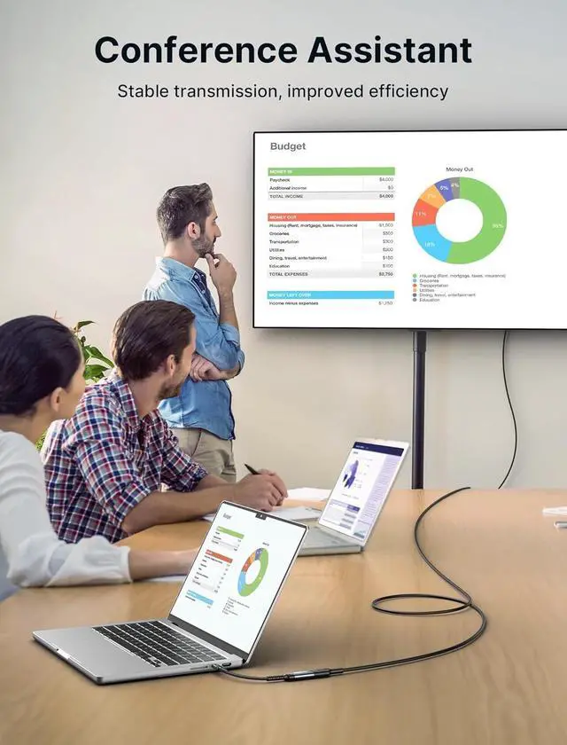 Alt view image 5 of 7 - USB C to HDMI Adapter 4K Type C to HDTV Female Adapter [Thunderbolt 3] Compatible with iPhone 16/15 Pro Max MacBook Pro/Air Surface Galaxy S21 S20 Ultra[Only USB C to HDMI]-Grey