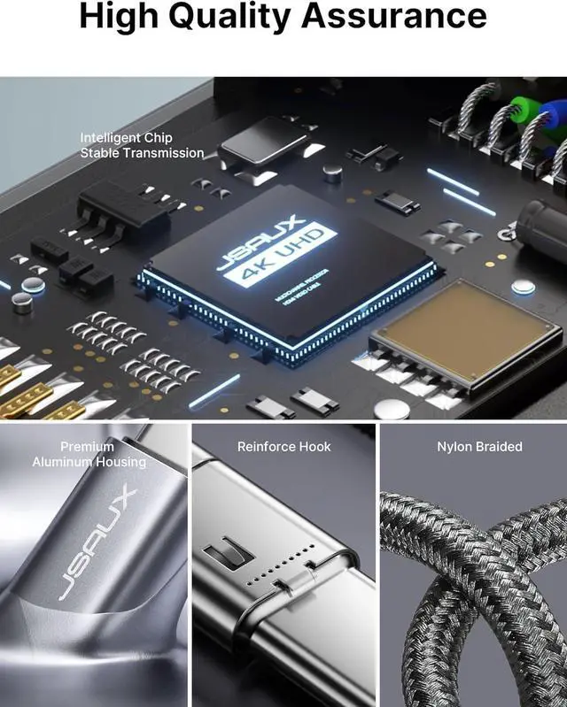 Alt view image 6 of 7 - USB C to HDMI Adapter 4K Type C to HDTV Female Adapter [Thunderbolt 3] Compatible with iPhone 16/15 Pro Max MacBook Pro/Air Surface Galaxy S21 S20 Ultra[Only USB C to HDMI]-Grey