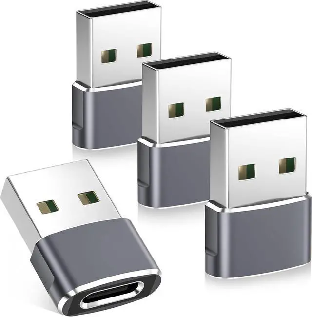 Main image of iPhone 16 16e 15 Pro Max Car Charger Adapter 4Pack USB to USBC Adapter Type C Female to A Male Converter for Airpods 4  Watch 10/iWatch iPhone 14 13 Plus iPad Mini 7  Galaxy S25