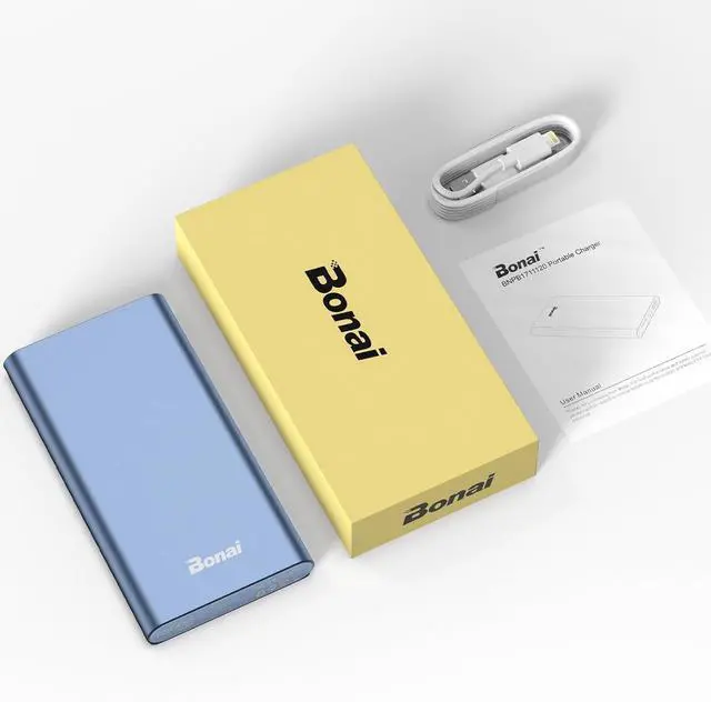 Alt view image 7 of 7 - Portable Charger 12 000mAh 5V/3A Fast Charging Power Bank Dural Input & Output Ports (USB-C in & Out) Portable Phone Charger for iPhone 15/14/13/12 Series Galxy Android iPad etc - Blue