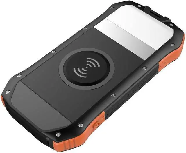 Alt view image 2 of 4 - Charger Compatible with  Galaxy S10e - Solar Wireless Rejuva PD Power Pack (16000mAh) Solar Powered Backup Power Bank - Jet Black