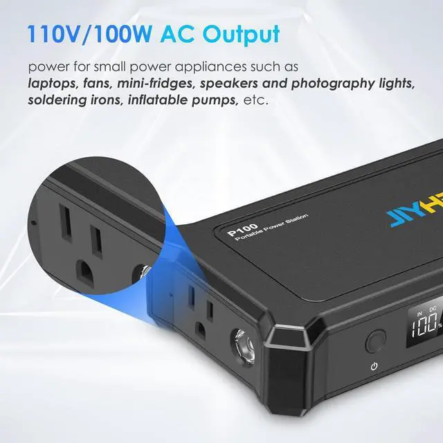 Alt view image 3 of 7 - Portable Power Bank with AC Outlet - 99.9Wh/27000mAh High Capacity Laptop Charger,100W + 65W PD USB-C 5521 DC Ports for Business Travel, Home & Outdoor, Emergency Backup Black