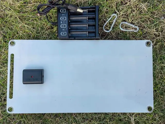 Alt view image 5 of 7 - HUYINGC Solar power Charger with 6 Watt Portable Solar Panel for 1.2V AA & AAA Ni-MH Ni-CD Household Rechargeable Batteries and with 5V USB Output for cellphone or other Batteries needed charging-Blac
