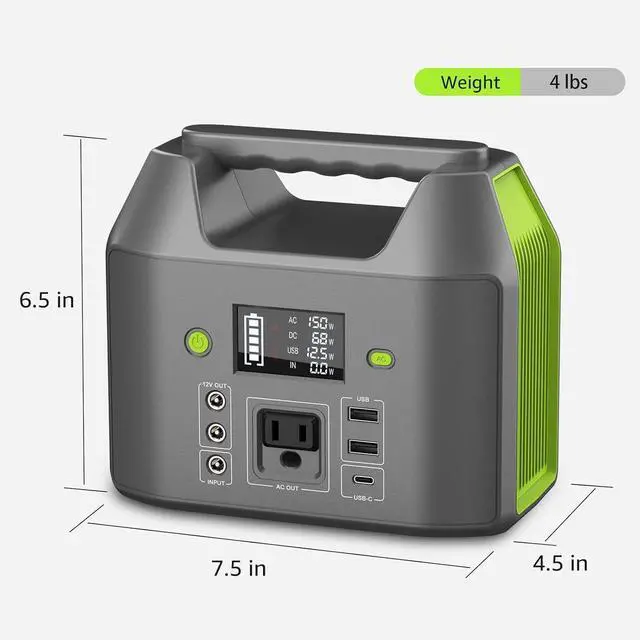 Alt view image 5 of 7 - 155Wh Power Bank 150Wh Portable Power Station 110v Battery Pack 6 Outputs w/AC Outlet LED Light for Outdoor Camping Road Trip Emergency