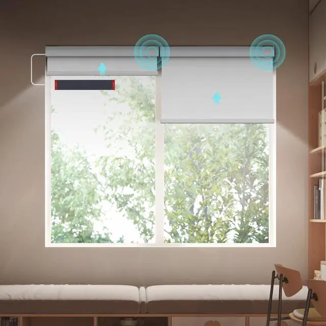 Main image of Solar Panel Mobile Power USB-C Plug Mounted on Windows Charger for Roller Shades Black