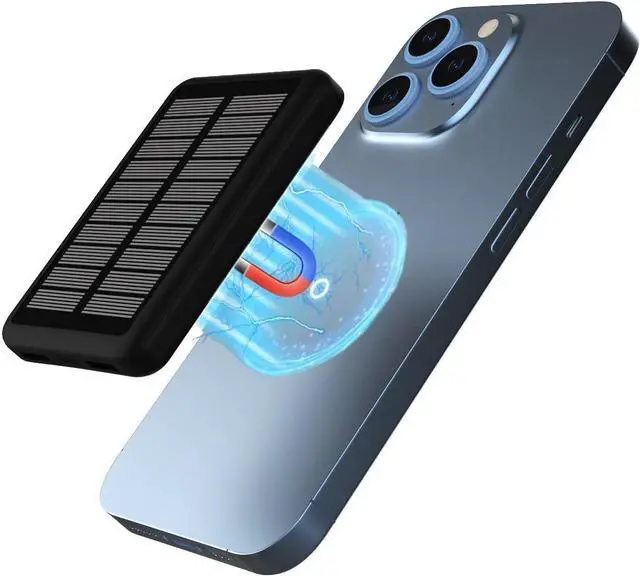 Alt view image 2 of 7 - Magnetic Charger Portable Charger Power Bank Phone Solar Charger Power Bank Fast Charging Portable Power Bank Portable Phone Charger Cellphone Wireless Charger 10000 mAh 126280