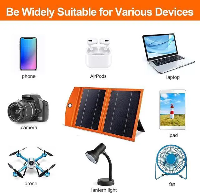 Alt view image 3 of 5 - Portable-Solar-Panel-Charger-20W Foldable Solar Charger with 20000mAh Power Bank and USB-C Fast Charging/LED Flashlight Compatible with iPhone iPad  Galaxy for Outdoor Camping Backpacking