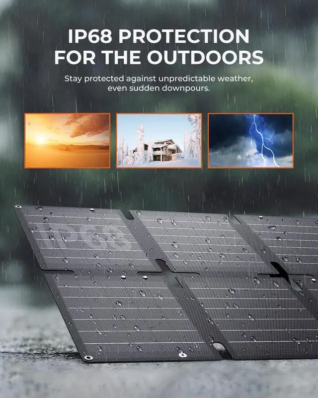 Alt view image 5 of 7 - 60W Portable Compact Solar Panel with PD 45W USB-C and 3 USB Ports 28W Solar Charger(5V/4.8A Max)