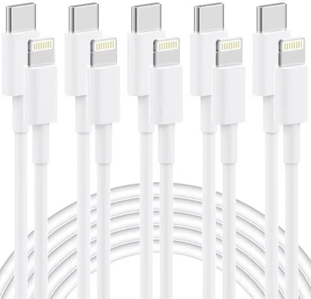 Main image of USB C to Lightning Cable [ MFi Certified] 5 Pack 6/6/6/6/6 FT iPhone Charger Type C to Lightning Cable Power Delivery Fast Charging Cord Compatible with iPhone 14/13/12/11/XS/XR/X/8
