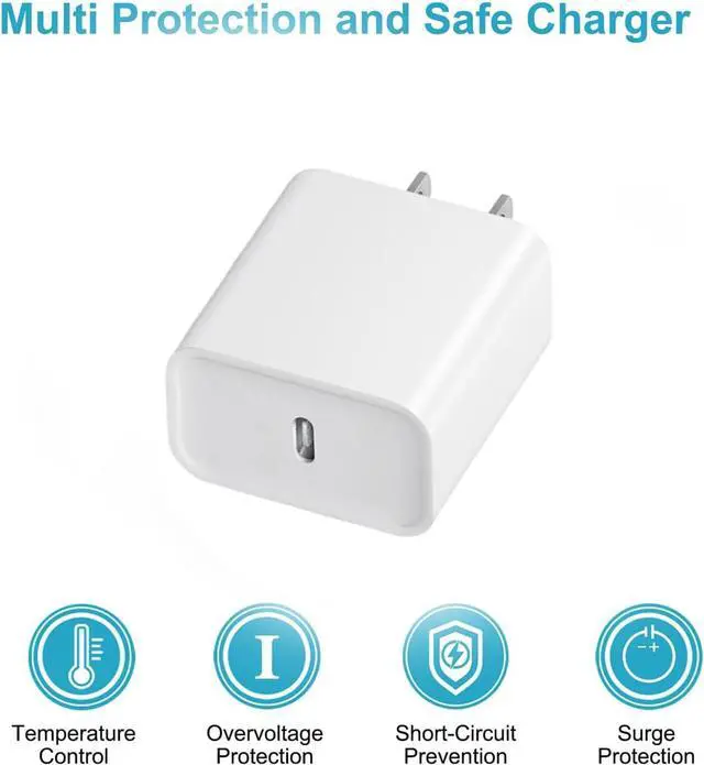Alt view image 4 of 7 - i Phone 17 16 15 Charger Fast USB C Charger Type-C Charging Block with 6ft Cable Wall Charging Adapter Suitable for iPhone 17/17 Air/17 Pro/17 Pro Max/iPhone 16/16 Plus//16 Pro Max/15/15 Pro (White)