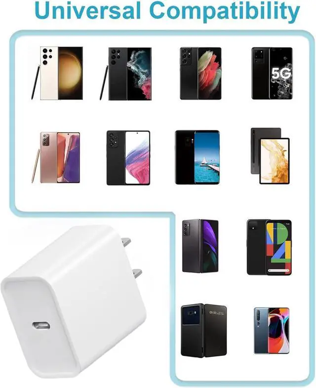 Alt view image 7 of 7 - i Phone 17 16 15 Charger Fast USB C Charger Type-C Charging Block with 6ft Cable Wall Charging Adapter Suitable for iPhone 17/17 Air/17 Pro/17 Pro Max/iPhone 16/16 Plus//16 Pro Max/15/15 Pro (White)