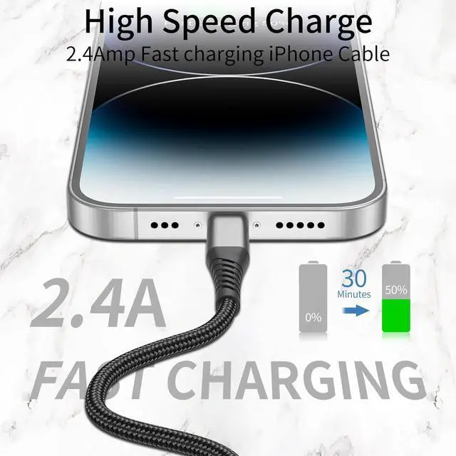 Alt view image 3 of 7 - 6 inch USB C to Lightning Cable Short 3-Pack Braided Type C Lightning Cable PD Fast Charging MFi Certified 0.5ft iPhone Charging Cord for  iPhone 14 13 12 11 Pro Max Xs Plus iPad Air Black