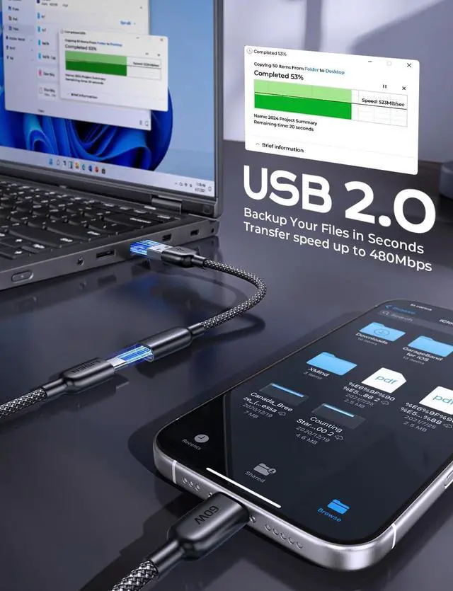 Alt view image 7 of 7 - USB C Cable to Lighting Fast 4 in 1 Multi Charging Cable [4 Pack] 2*USB C to USB C 6.6FT 1*Lighting Extension Cable+1*C Female to USB A 1.6FT for iPhone 16/15/14 Pro max  S25/24/23