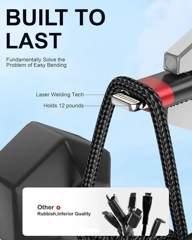 Alt view image 6 of 7 - 6 inch Short Lightning Cable [MFi Certified] 2 Pack Short iPhone Charger Cord Braided 0.5ft USB to Lightning Cable for Charging Stations iPhone 14 13 12 11 Pro Max XR XS 8 SE iPod