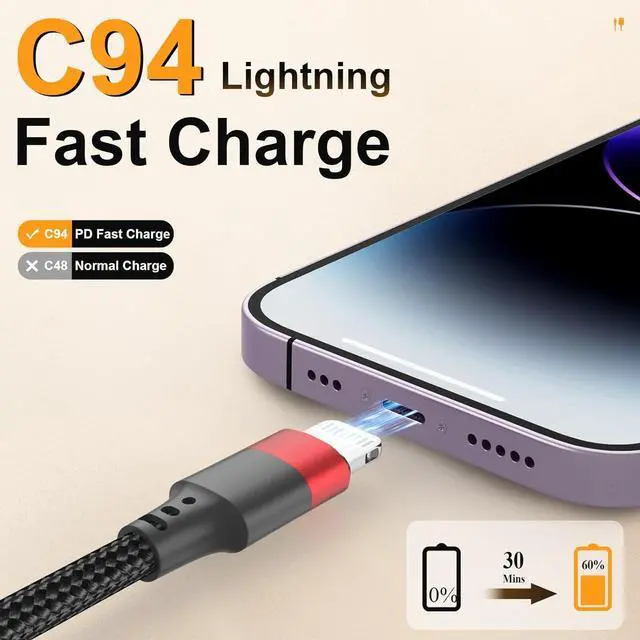 Alt view image 2 of 7 - 6 Inch Type C to Lightning Cable Braided 0.5ft iPhone USB C Cord [MFi Certified] 2 Pack Short Lightning to USBC Cable for iPhone 14/13/12/11 iPad mini