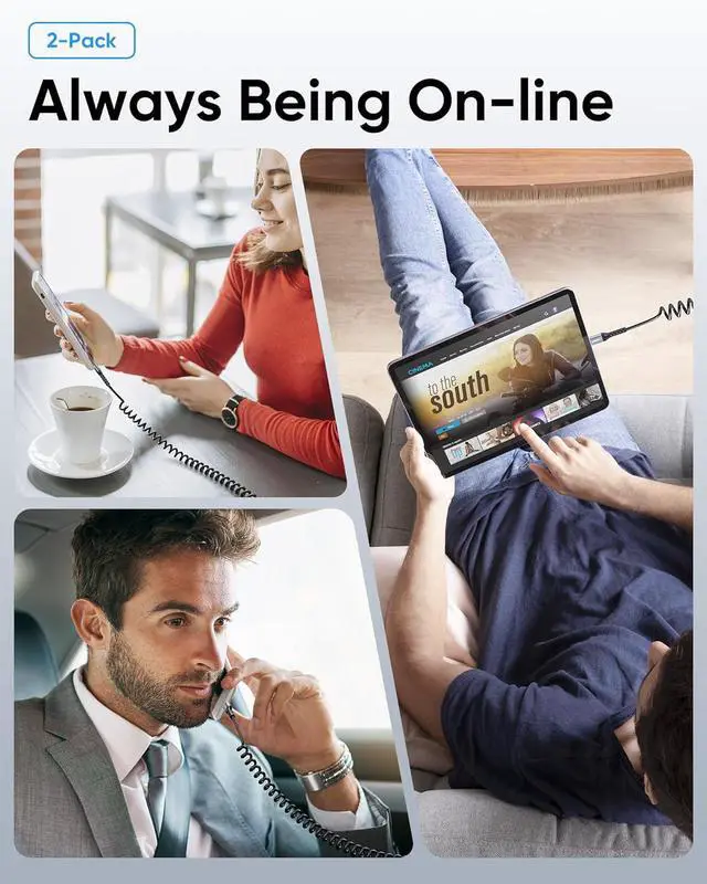 Alt view image 6 of 7 - USB C to Lightning Cable [1.3FT-3FT] 2 Pack MFi Certified Coiled USB-C to Lightning Cable for Car iPhone Charger Cord Compatible with iPhone 14/13/12/11 Pro Max Mini X XS XR SE iPad/Carplay