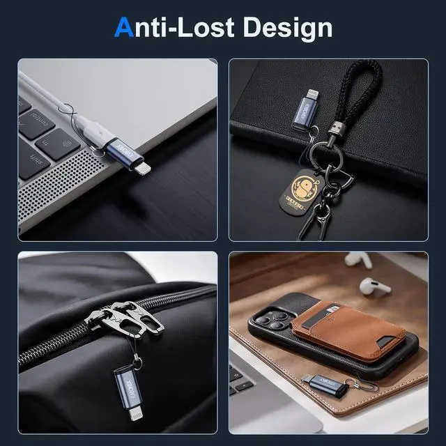 Alt view image 7 of 7 - [ MFi Certified] USB C to Lightning Adapter | 36W PD Fast Charging | Compatible with iPhone 14/13/12/11/X/8/7/6/5S/Se Series iPad Pro iPod Nano | Type C to Lightning Adapter - 3 Pack