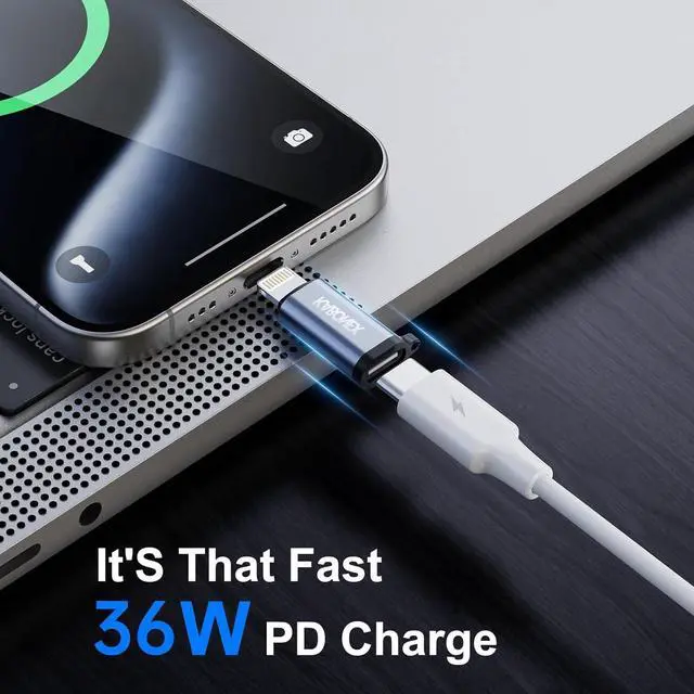 Alt view image 5 of 7 - [ MFi Certified] USB C to Lightning Adapter | 36W PD Fast Charging | Compatible with iPhone 14/13/12/11/X/8/7/6/5S/Se Series iPad Pro iPod Nano | Type C to Lightning Adapter - 3 Pack