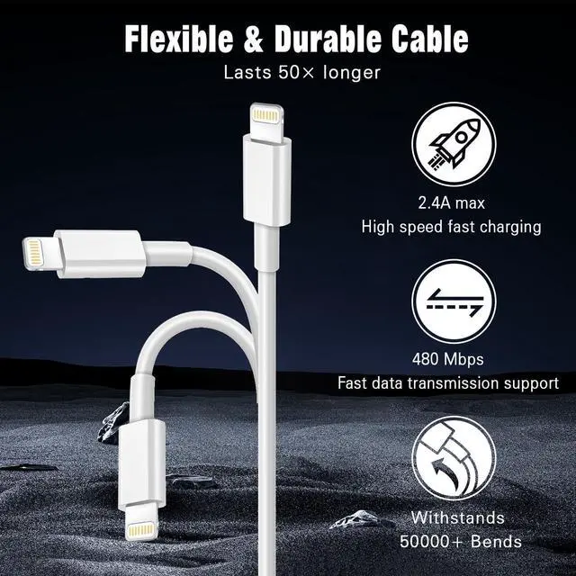 Alt view image 5 of 7 - USB C to Lightning Cable  Carplay Cable 3FT Car iPhone Charger Fast Charging Cord for iPhone 14 13 12 11 Pro Max XR XS X 8 Plus Car Charging Cord
