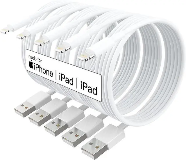 Main image of [ MFi Certified ] 5Pack 10ft iPhone Charger Cable Long Lightning Cable 10 Foot High Fast 10 Feet iPhone Charging Cable Cord Connector for iPhone 12 Mini 12 Pro Max 11 Pro MAX XS Xr X 6 AirPods
