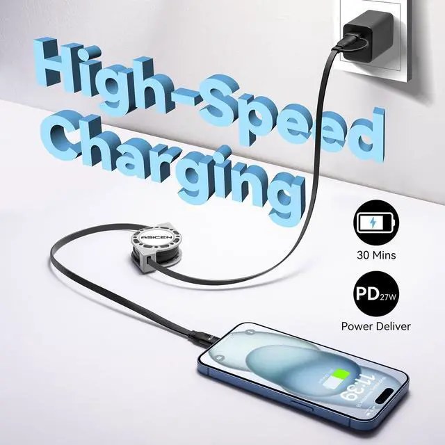 Alt view image 2 of 7 - 3-in-1 Retractable Charging Cable USB C Lightning Adapter USB A/C to Lightning Cable 27W PD [Fast Charging & Data Sync] Multiple Charger for iPhone 14 13 12 11 Xs X SE 8 7 6 5s Plus iPad iPod