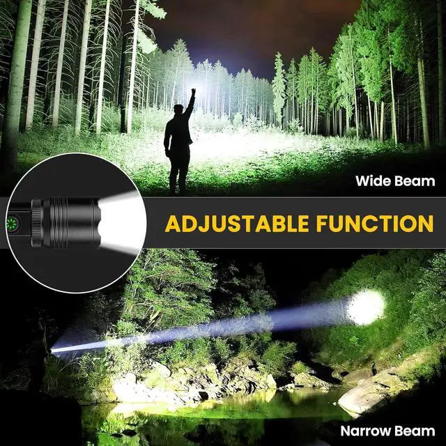 Alt view image 4 of 7 - Rechargeable Flashlights High Lumens 90000LM Super Bright Flash Light with 6 Modes Adjustable Powerful Handheld LED Flashlight for Home Camping