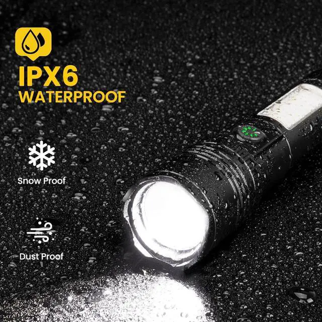 Alt view image 6 of 7 - Rechargeable Flashlights High Lumens 90000LM Super Bright Flash Light with 6 Modes Adjustable Powerful Handheld LED Flashlight for Home Camping