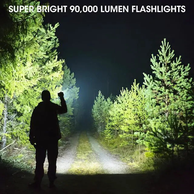 Alt view image 2 of 7 - 3 Pack Flashlights High Lumens - 90 000 Lumen Super Bright Rechargeable Flashlight with 5 Light Modes High Powered 5000 ?Ah LED Flash Light for Home IPX7 Waterproof for Camping