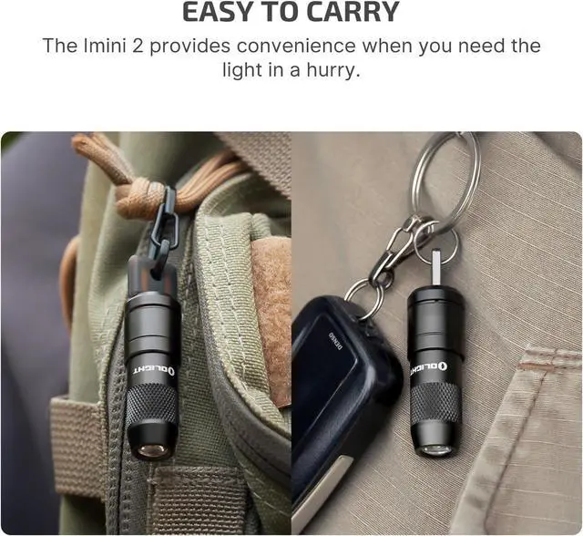 Alt view image 7 of 7 - OLIGHT IMINI 2 EDC Rechargeable Keychain Flashlight, 50 Lumens Compact and Portable Mini LED Keyring Lights with Built-in Battery Ideal for Everyday Carry and Emergencies (Black)